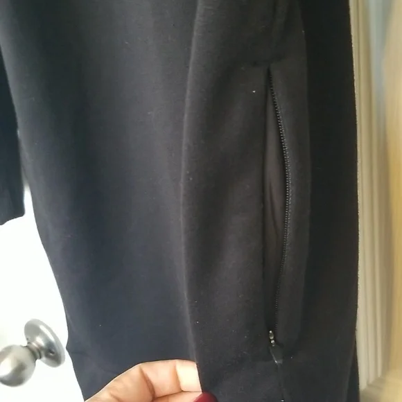 Athleta Circa Black With White Stripes Longsleeve Mini Track Dress - Picture 7 of 15